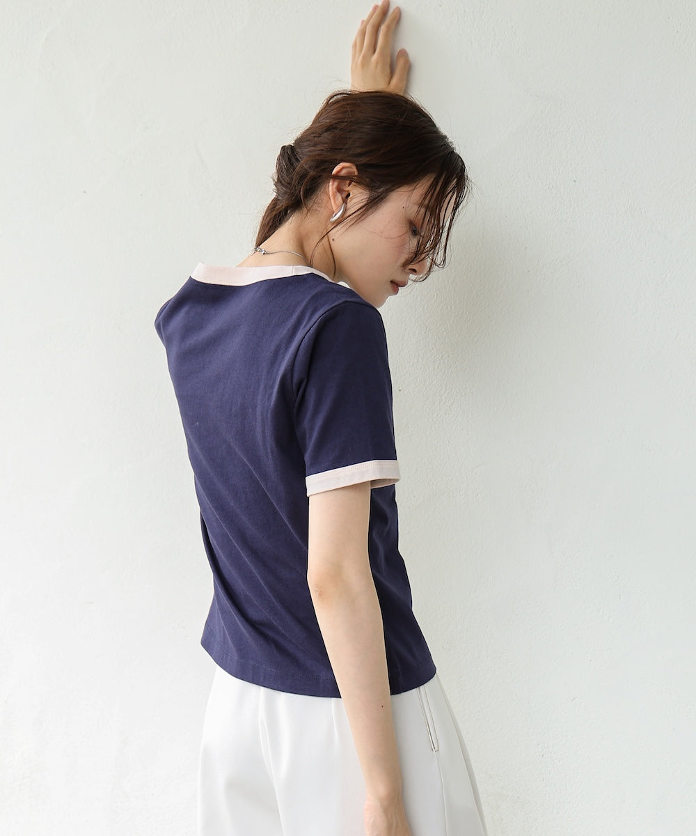 配色リンガーロゴＴシャツ