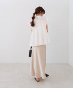 キャンブリックボイル　ピンタックフリルブラウス