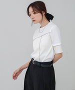 袖切り替えメローリブカットソー