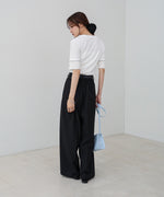 袖切り替えメローリブカットソー