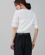 袖切り替えメローリブカットソー