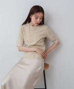 袖切り替えメローリブカットソー