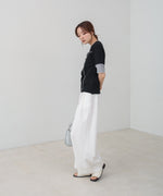 袖切り替えメローリブカットソー