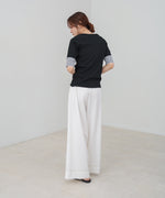 袖切り替えメローリブカットソー