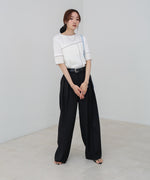 袖切り替えメローリブカットソー