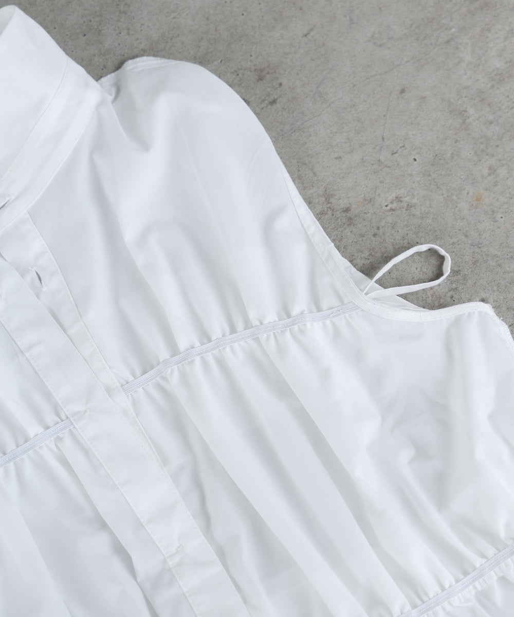 リボンギャザーノースリーブブラウス