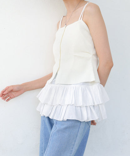 麻タッチニットキャミトップス