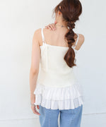 麻タッチニットキャミトップス