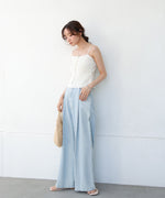 麻タッチニットキャミトップス