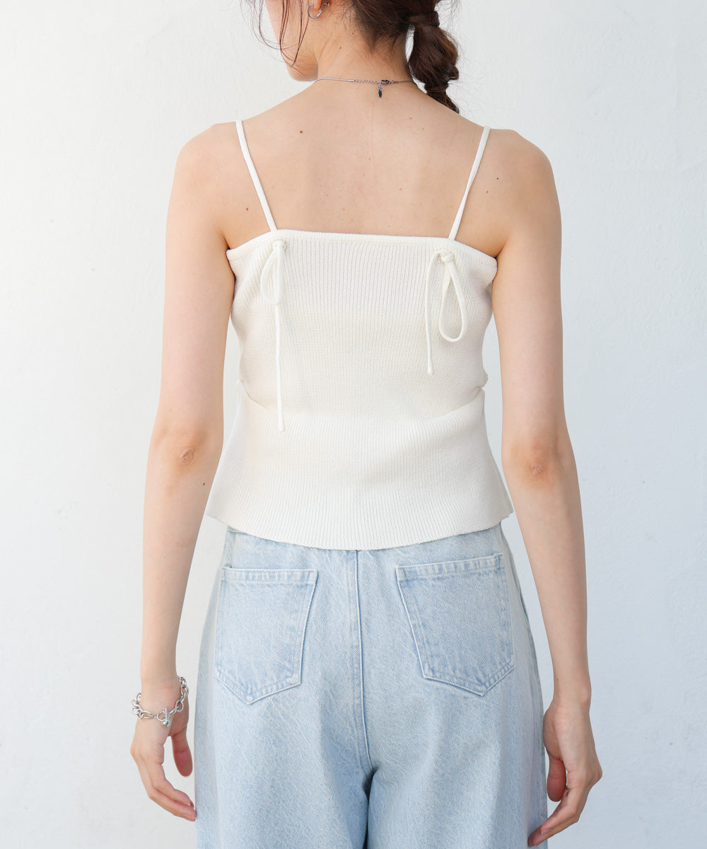 麻タッチニットキャミトップス