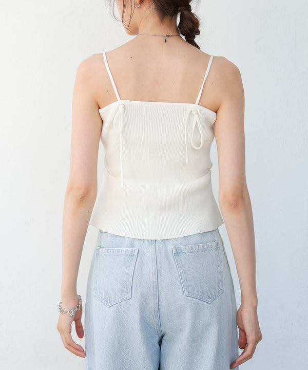 麻タッチニットキャミトップス