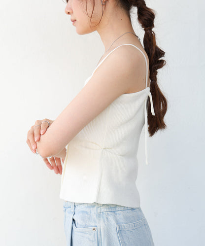 麻タッチニットキャミトップス