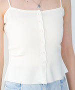 麻タッチニットキャミトップス