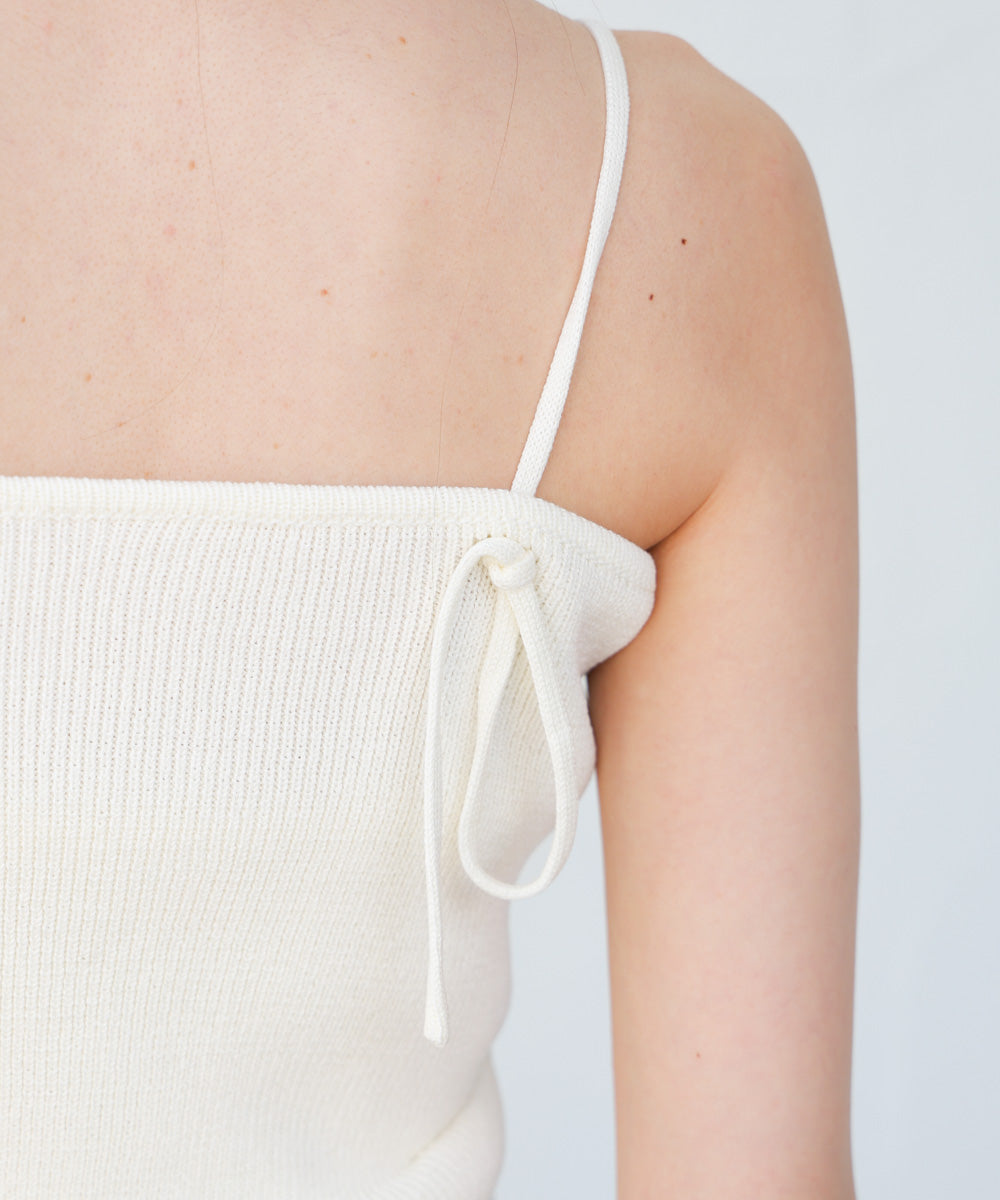 麻タッチニットキャミトップス