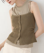 麻タッチニットキャミトップス