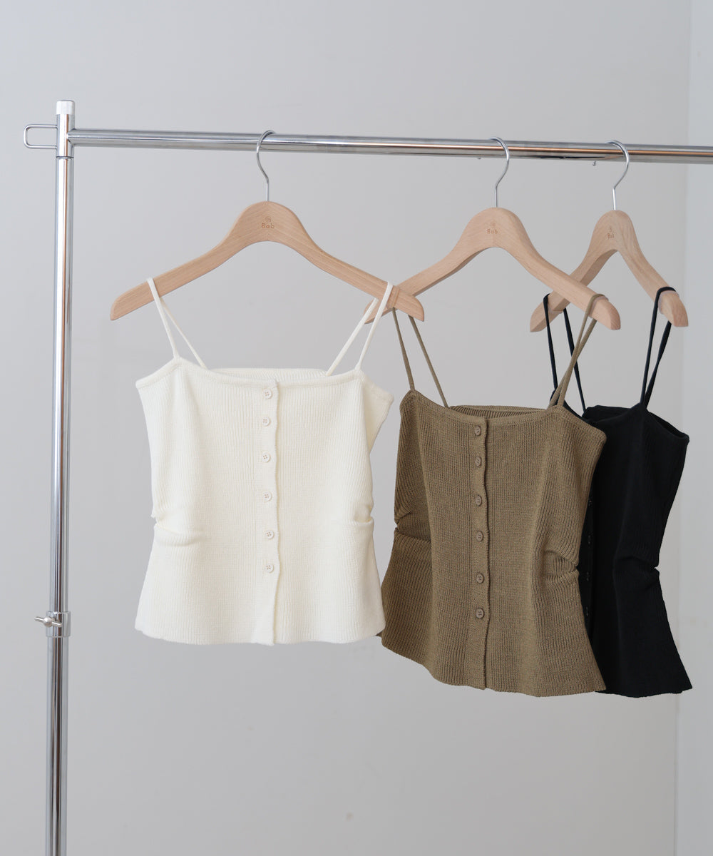 麻タッチニットキャミトップス