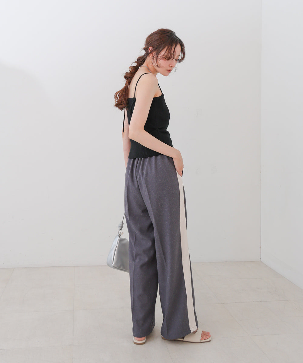 麻タッチニットキャミトップス