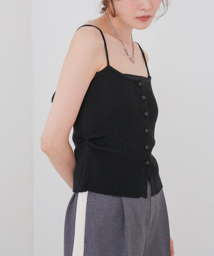 麻タッチニットキャミトップス