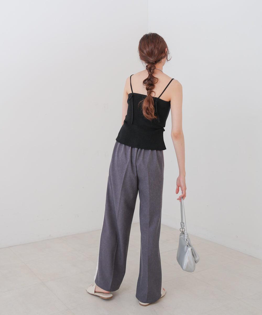 麻タッチニットキャミトップス