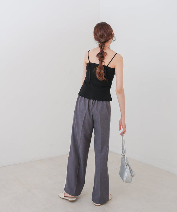 麻タッチニットキャミトップス