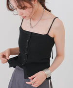 麻タッチニットキャミトップス