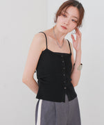 麻タッチニットキャミトップス