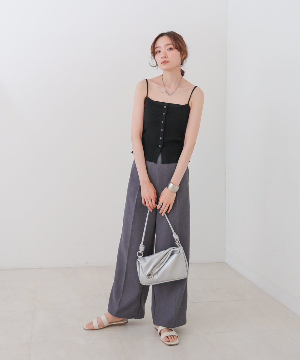 麻タッチニットキャミトップス