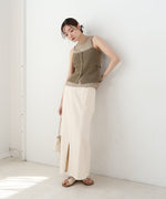 麻タッチニットキャミトップス