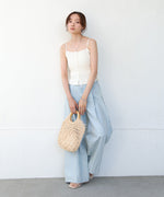 麻タッチニットキャミトップス