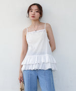 コットンフリルキャミトップス