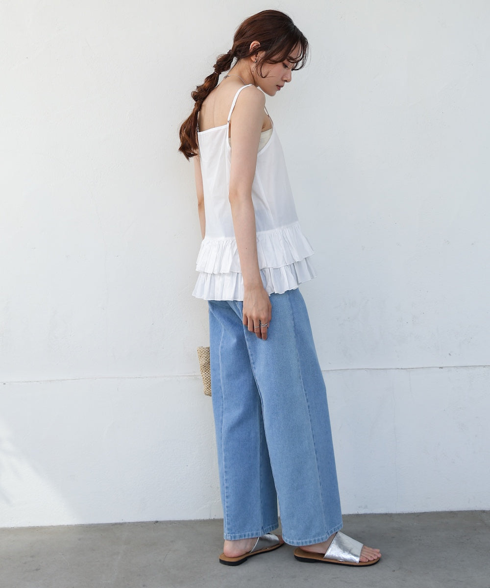 コットンフリルキャミトップス