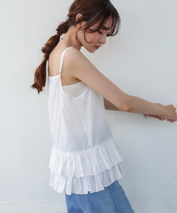 コットンフリルキャミトップス