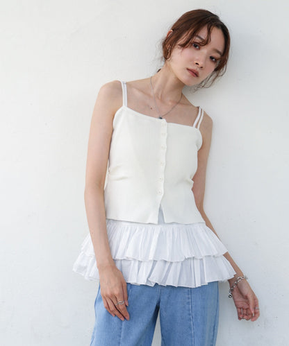 コットンフリルキャミトップス