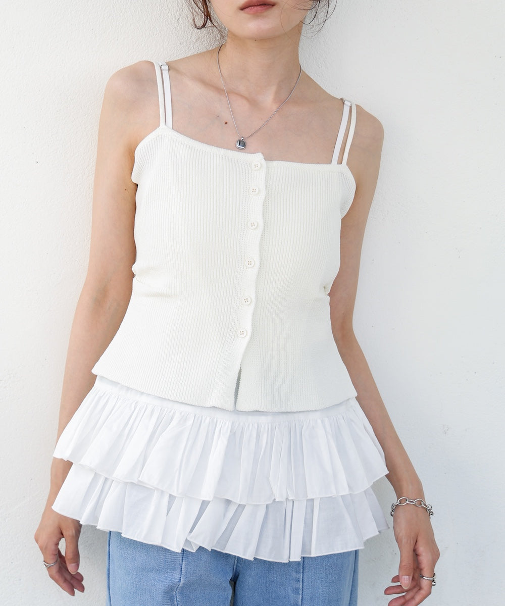 コットンフリルキャミトップス