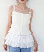 コットンフリルキャミトップス
