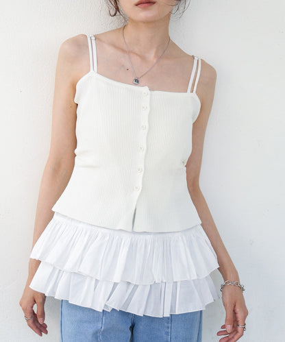 コットンフリルキャミトップス