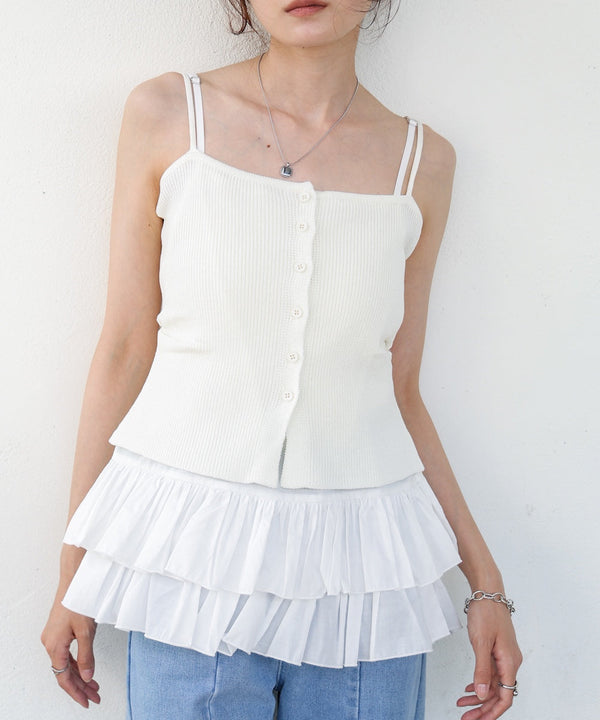 コットンフリルキャミトップス