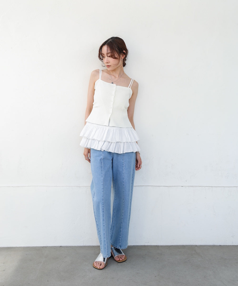 コットンフリルキャミトップス