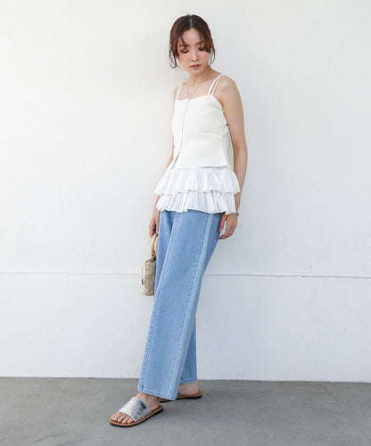 コットンフリルキャミトップス