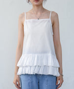 コットンフリルキャミトップス