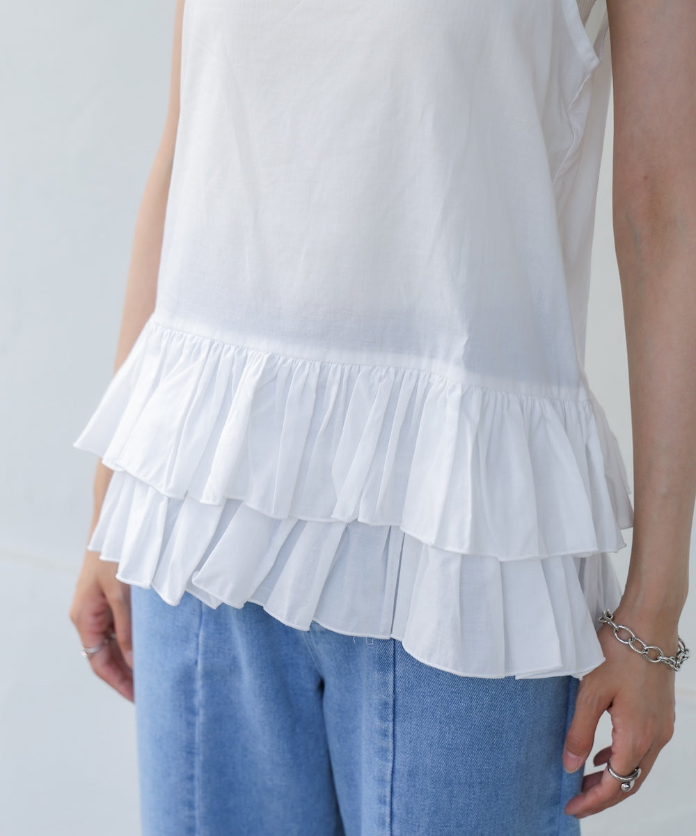 コットンフリルキャミトップス