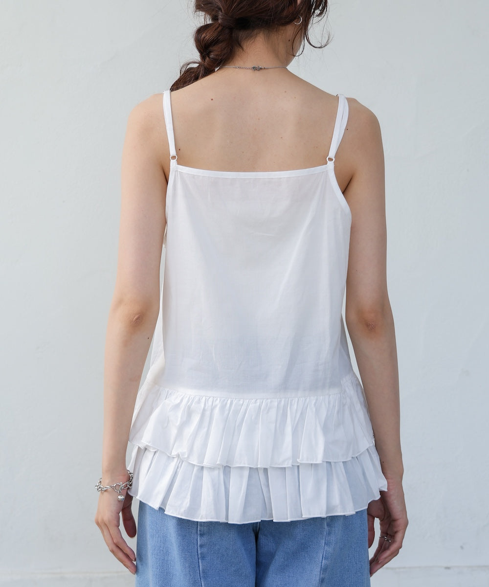 コットンフリルキャミトップス