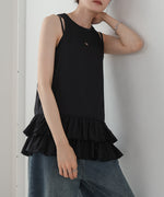 コットンフリルキャミトップス