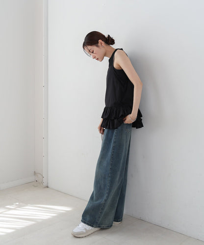 コットンフリルキャミトップス