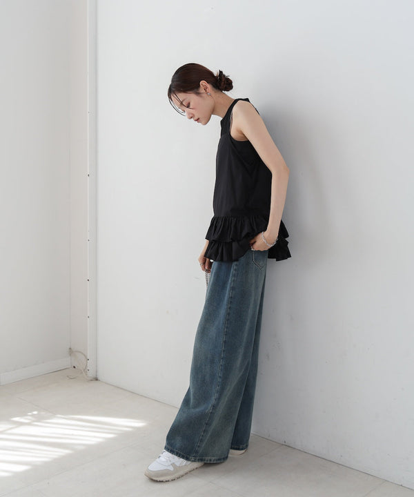 コットンフリルキャミトップス