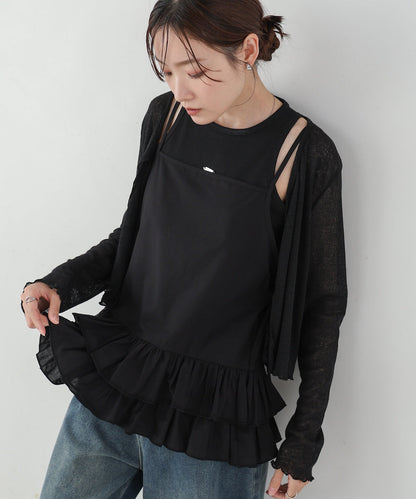 コットンフリルキャミトップス