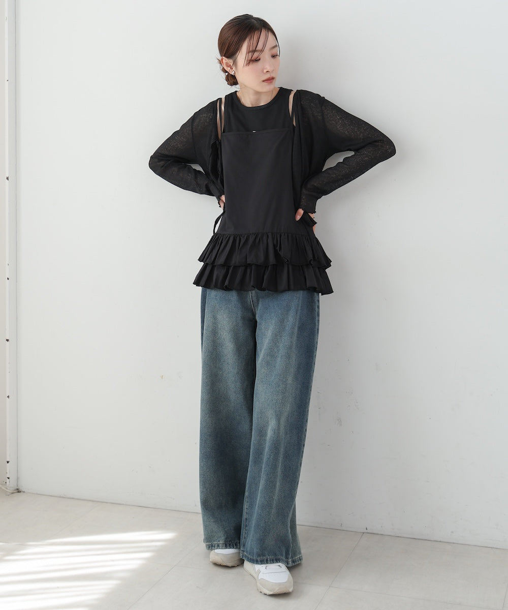 コットンフリルキャミトップス