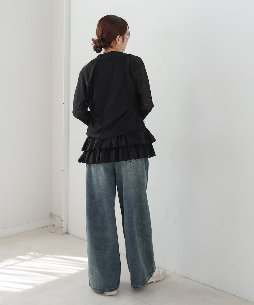 コットンフリルキャミトップス