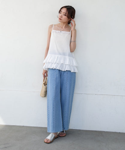 コットンフリルキャミトップス