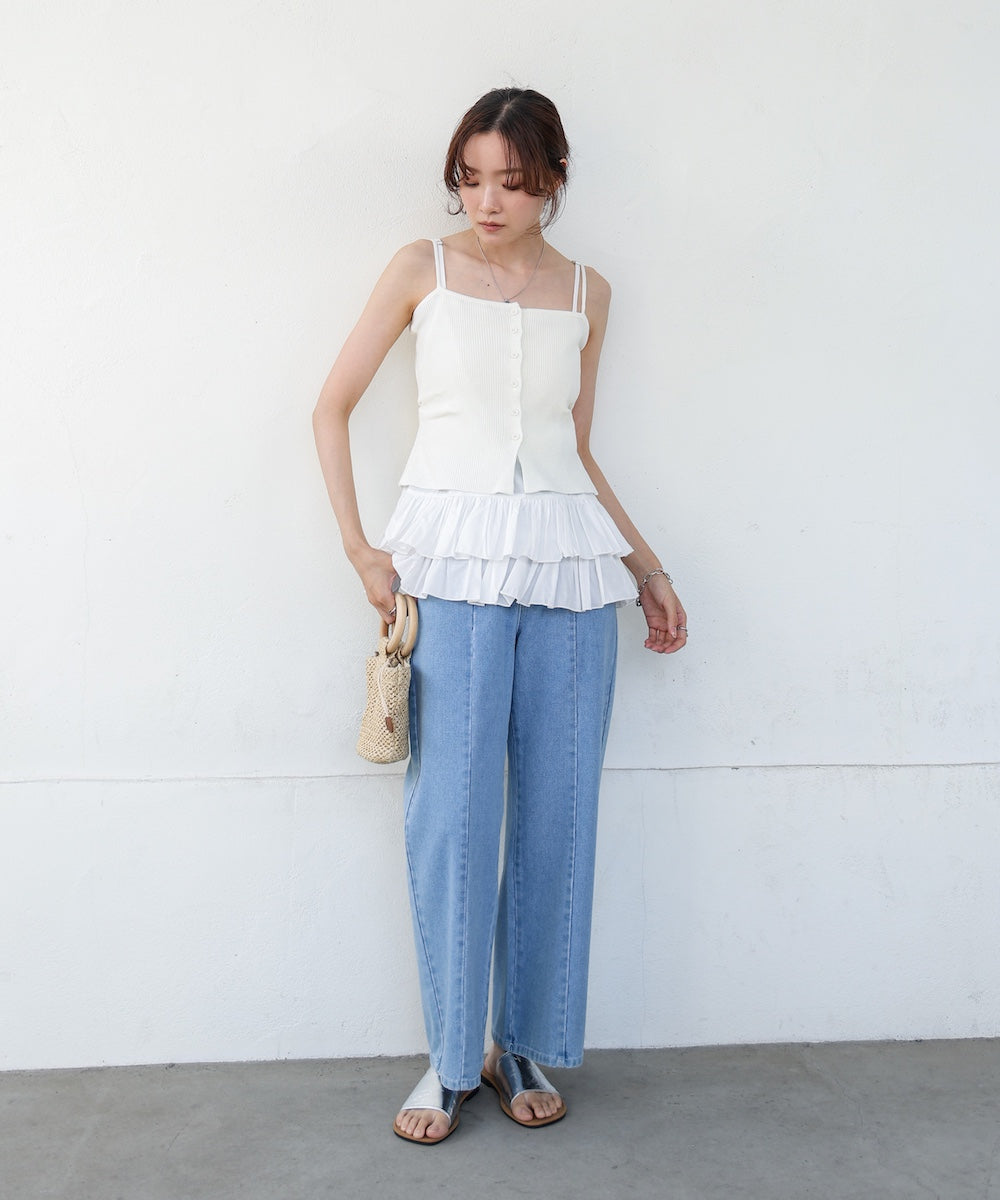 コットンフリルキャミトップス